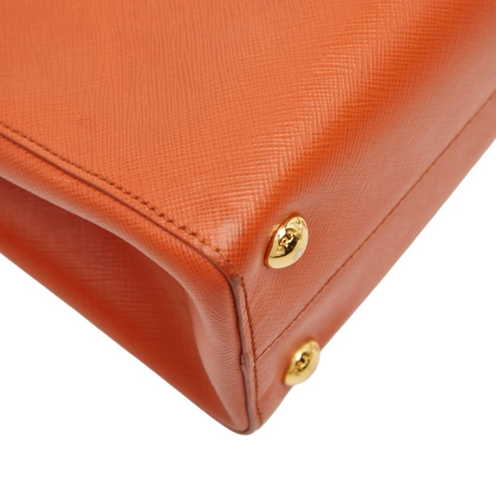 PRADA Orange Leather Saffiano Shoulder Bag - Picture 5 of 16